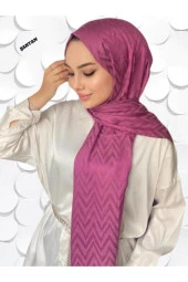 Zikzak Desen Leylak Pamuk Jakar Şal thumbnail 1