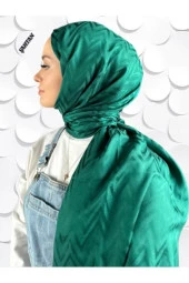 Zikzak Desen Zümrüt Pamuk Jakar Şal thumbnail 2