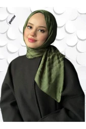 Koza Desen Haki Pamuk'lu Jakar Şal thumbnail 1