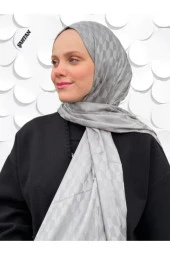 Koza Desen Gri Pamuk'lu Jakar Şal thumbnail 4