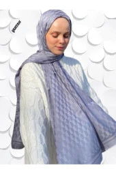 Koza Desen Füme Pamuk'lu Jakar Şal thumbnail 3