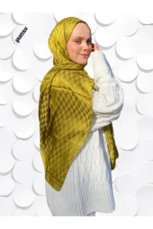 Koza Desen Yağ Yeşili Pamuk'lu Jakar Şal thumbnail 1