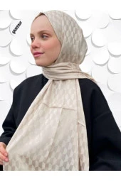 Koza Desen Bej Pamuk'lu Jakar Şal thumbnail 3