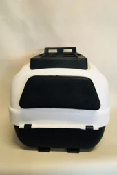 Motorsiklet Arka Çanta 32 Litre Beyaz Sırt Dayamalı Üst Tabakalı Full Set thumbnail 3