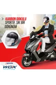 Ucuz Belgesiz Motosiklet Motorcu Yarım Kask Siyah - 3