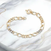 TH5160 Altın Model 925 Ayar Gümüş Hallow Bileklik thumbnail 1