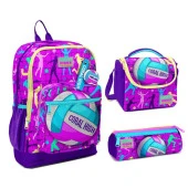 Coral High 23761 İlkokul Sırt Çantası + Beslenme Çantası + Kalem Kutusu 3'lü Set - 1