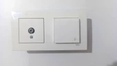 VİKO KARRE BEYAZ İKİLİ SET TV (F KONNEKTÖR) UYDU PRİZİ, KAPAKLI PRİZ - 1