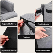 Xpermate MiauNest Kedi Taşıma Çantası Kedi Seyahat Çantası Araba içi Yatak ve Kedi Çantası Gri - 4