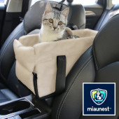 Xpermate MiauNest Kedi Taşıma Çantası Kedi Seyahat Çantası Araba içi Yatak ve Kedi Çantası Bej - 1