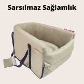 Xpermate MiauNest Kedi Taşıma Çantası Kedi Seyahat Çantası Araba içi Yatak ve Kedi Çantası Bej - 2