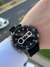 Naviforce Silikon Kordon İyon Kaplama Kasa Dijital&Analog Çift Kadranlı Erkek Kol Saati ENF.9216.SYH thumbnail 2