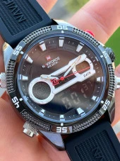Naviforce Silikon Kordon İyon Kaplama Kasa Dijital&Analog Çift Kadranlı Erkek Kol Saati ENF.9216.SYH thumbnail 3