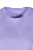 Kadın Bisiklet Yaka Basic Lila T-Shirt - 2