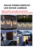 Solar Güneş Enerjili Bahçe,Teras,Balkon,Dış Mekan  Sensörülü  Kademeli Filament Led Aydınlatma Fener - 4