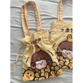 Duck Girl Sarı Büzgülü Bez Çanta - 3