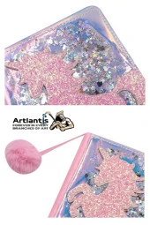 Unicorn Simli Peluş Çizgili Defter 1 Adet Hatıra ve Günlük Defteri Peluş Ponponlu Defter A5 80 Yaprak - 3