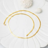 Ezme Zincir Kolye 14 Ayar Altın (2 mm Enli) 45 cm. thumbnail 3