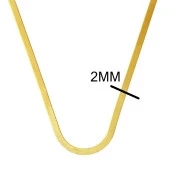 Ezme Zincir Kolye 14 Ayar Altın (2 mm Enli) 45 cm. thumbnail 5