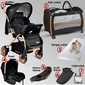 Baby Home 790 Urbo Travel Sistem Bebek Arabası 600 Oyun Parkı Yatak Beşik - 1