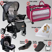 Baby Home 790 Urbo Travel Sistem Bebek Arabası 600 Oyun Parkı Yatak Beşik - 2
