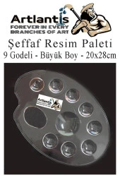 Şeffaf Büyük Resim Paleti Plastik 1 Adet Godeli Ressam Paleti Boyama Paleti Akrilik Boya Guaj Boya Suluboya - 2