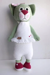 Kedi Fırfır Amigurumi Organik Oyuncak - 1