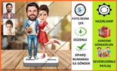 Çift Aile Karikatür Biblo,Sevgiliye Hediye,Doğum Günü Hediyesi - 1