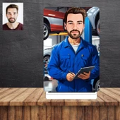 Oto Servis Karikatür Figürü,Sevgiliye Hediye,Doğum Günü Hediyesi thumbnail 1