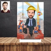 İnşaat Mühendisi  Karikatür Figürü,Sevgiliye Hediye,Doğum Günü Hediyesi thumbnail 1
