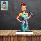 Bayan-Stilist Karikatür Figürü,Sevgiliye Hediye,Doğum Günü Hediyesi thumbnail 1