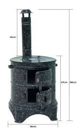 Conforde Emaye İki Kapaklı Mangal, Saç Kavurma ve Kamp Sobası - 2