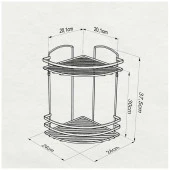 Tekno Tel LM-008 2 Katlı Köşelik Banyo Rafı Şampuanlık Krom - 2