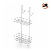 Tekno Tel LM-065 Asmalı 2 Katlı Düz Banyo Duşakabin Rafı Krom - 1