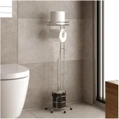 Tekno Tel MG-096 Ayaklı Yedekli Wc Kağıtlık + Klozet Fırçalık Krom - 3