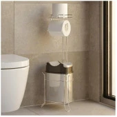 Tekno Tel MG-098 Ayaklı Yedekli Wc Kağıtlık + Çöp Kovası Krom - 2