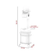 Tekno Tel MG-098 Ayaklı Yedekli Wc Kağıtlık + Çöp Kovası Krom - 3