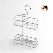 Tekno Tel BK-067 Asmalı 2 Katlı Düz Banyo Duş Rafı Krom - 3