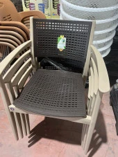 Mandella Irmak Çift Renk Koltuk (4 Adet) Gövde Çölbeji- Oturma/Sırt Kahverengi - 2