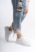 Harry Beyaz Hakiki Deri Sneaker Kadın Günlük Spor Ayakkabı - 3