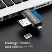 Vention Type C ve Usb Kart Okuyucu 3.0 SD TF Multi Kart Okuyucu 8690001031251 - 2