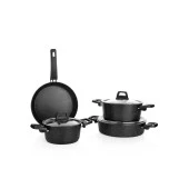 Schafer Black Stone Tencere Seti 7 Parça-Siyah - 2