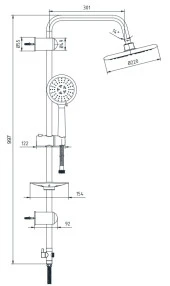 AR Acuba Banyo Yuvarlak Kolonlu Tepe Duş Seti Altın Renkli 102158027 - 2
