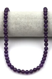 Ametist AB Kalite Doğal Taş Dizi 8 mm Küre Kesim thumbnail 2