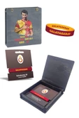 Galatasaray Orijinal Çift Taraflı Silikon Bileklik Aslan Baskılı Hediyelik Ahşap Kutulu thumbnail 1