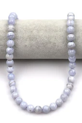 Mavi Kalsedon Doğal Taş Dizi 10 mm Küre Kesim thumbnail 2