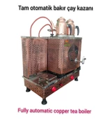 2 Demlikli Bakır Çay Ocağı Tuğra Model 2 Gözlü Bakır Çay Kazanı Elektrik + Tüplü Bakır Çay Semaveri Ets Sistemli - 3