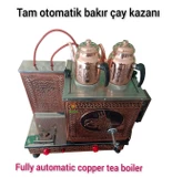2 Demlikli Bakır Çay Ocağı Tuğra Model 2 Gözlü Bakır Çay Kazanı Elektrik + Tüplü Bakır Çay Semaveri Ets Sistemli - 2