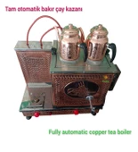 2 Demlikli Bakır Çay Ocağı Tuğra Model 2 Gözlü Bakır Çay Kazanı Elektrik + Doğalgazlı Ce Belgeli Gazmer Onaylı Bakır Çay Semaveri Ets Sistemli - 2