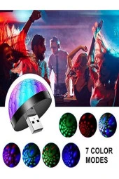 (1 ALANA 1 BEDAVA ) Usb Disko Topu Müziğe Duyarlı Usb girişli Mini Disko Topu - 1